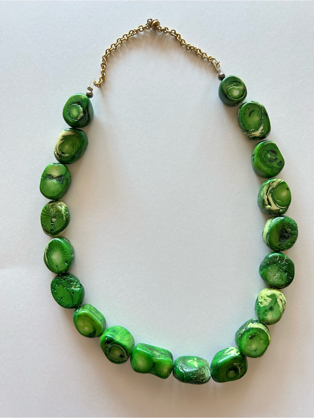 Green Bead Statement Necklace Jade-Albite